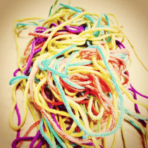 Tangled ball of yarn